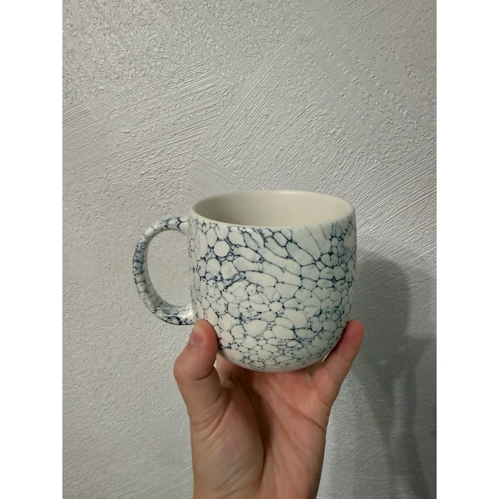 Starbucks Mamor Stone Pebble Marbled Blue White 14 oz Ceramic Coffee Mug